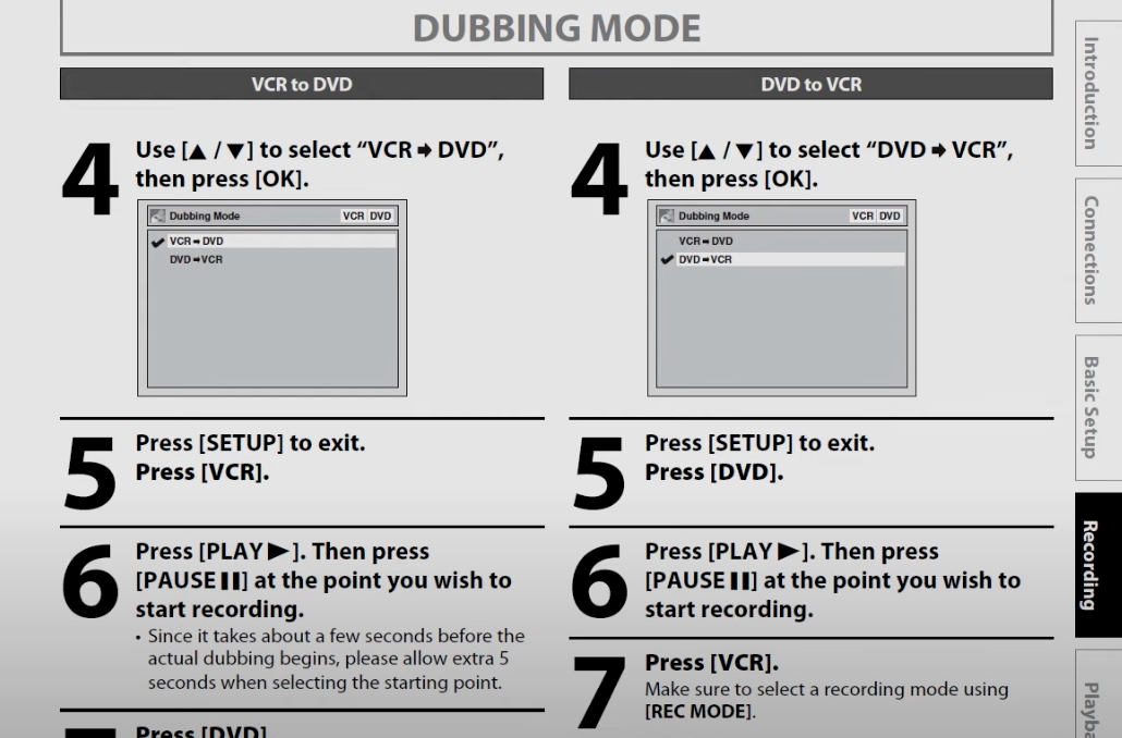 TIPOS DE CINTAS ADMITIDAS PARA CONVERSION DE VHS A DVD